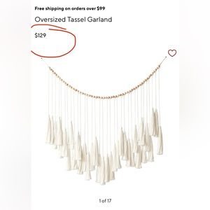 Pottery barn white garland NEW- opened box